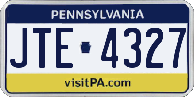 PA license plate JTE4327