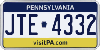 PA license plate JTE4332