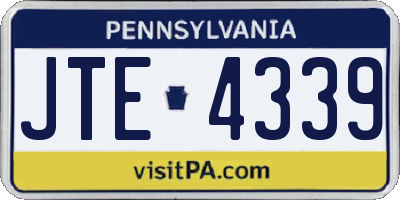 PA license plate JTE4339