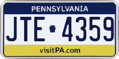 PA license plate JTE4359