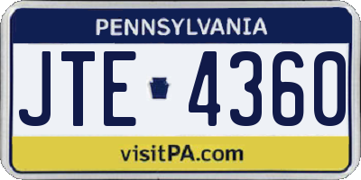 PA license plate JTE4360