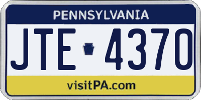 PA license plate JTE4370