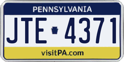 PA license plate JTE4371