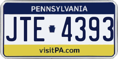 PA license plate JTE4393