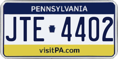 PA license plate JTE4402