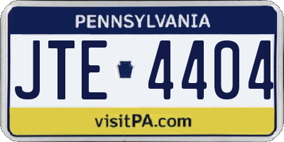 PA license plate JTE4404