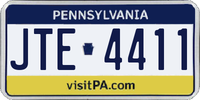 PA license plate JTE4411