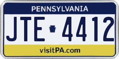 PA license plate JTE4412