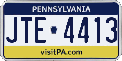 PA license plate JTE4413