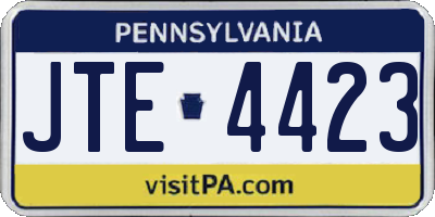 PA license plate JTE4423