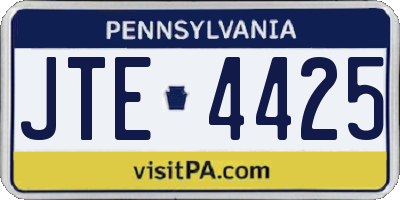 PA license plate JTE4425