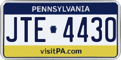 PA license plate JTE4430