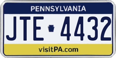 PA license plate JTE4432