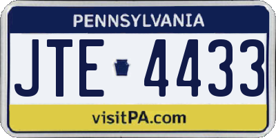PA license plate JTE4433