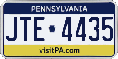 PA license plate JTE4435