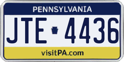 PA license plate JTE4436