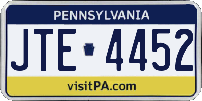 PA license plate JTE4452