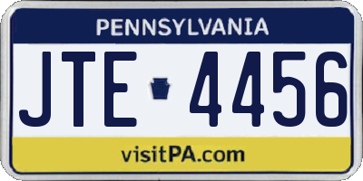 PA license plate JTE4456