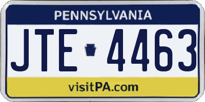 PA license plate JTE4463