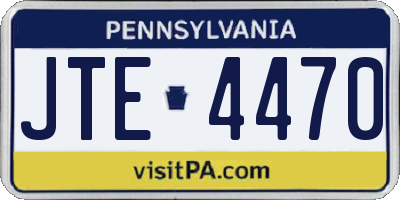 PA license plate JTE4470