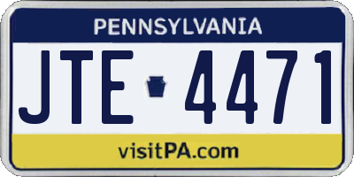 PA license plate JTE4471