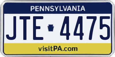 PA license plate JTE4475