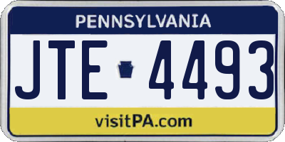 PA license plate JTE4493