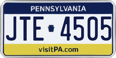 PA license plate JTE4505
