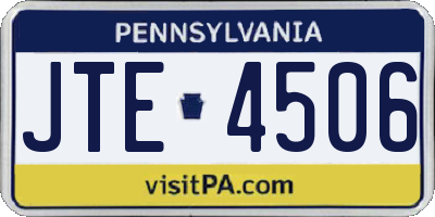 PA license plate JTE4506