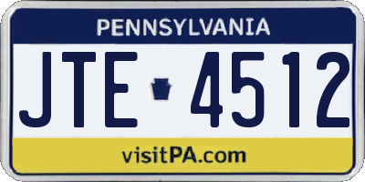 PA license plate JTE4512