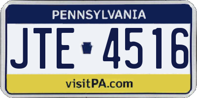 PA license plate JTE4516