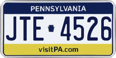 PA license plate JTE4526