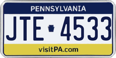 PA license plate JTE4533