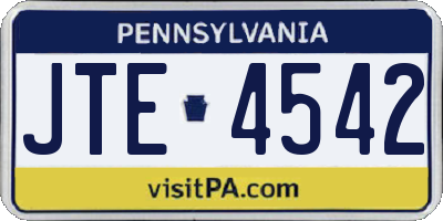 PA license plate JTE4542