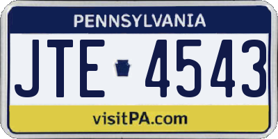 PA license plate JTE4543