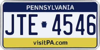 PA license plate JTE4546