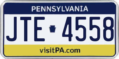PA license plate JTE4558