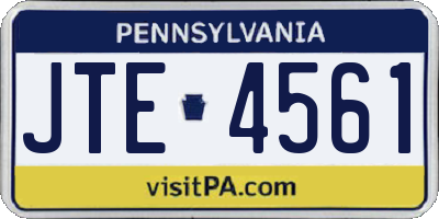 PA license plate JTE4561