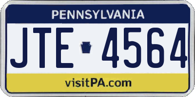 PA license plate JTE4564