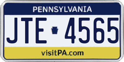 PA license plate JTE4565