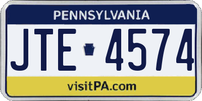 PA license plate JTE4574