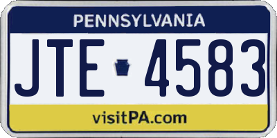 PA license plate JTE4583