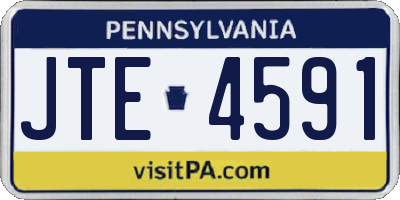PA license plate JTE4591