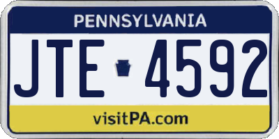 PA license plate JTE4592