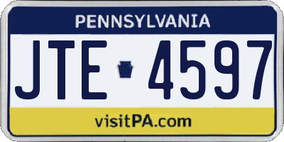 PA license plate JTE4597