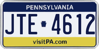 PA license plate JTE4612