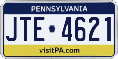 PA license plate JTE4621