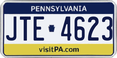 PA license plate JTE4623