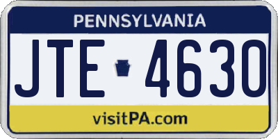 PA license plate JTE4630