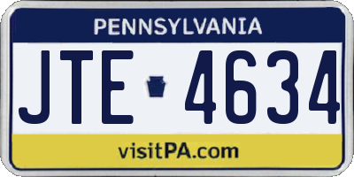 PA license plate JTE4634